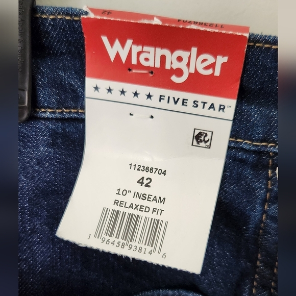 ๐ Wrangler Menโs Blue Denim Shorts โ Size 42, NWT, Relaxed Fit, 10โ Inseam - Picture 4 of 16